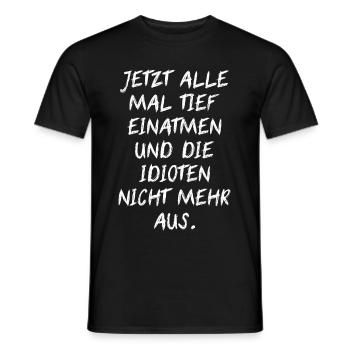 Les idiots profondément inspirés n'expirent pas une idée drôle - T-shirt homme - noir - Devant - AI Model Male 178 light (178cm)