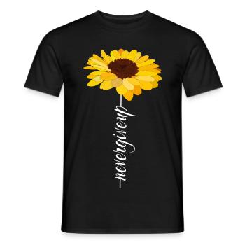 never give up - Men's T-Shirt - black - Front - AI Model Male 178 light (178cm)