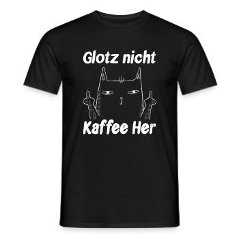 Glotz Nicht Kaffee Her - Lustige Katze - Männer T-Shirt - Schwarz - Vorne - AI Model Male 178 light (178cm)