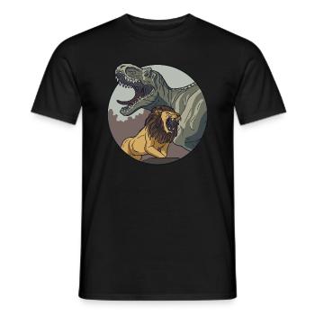 Könige des Tierreichs - Löwe und Tyrannosaurus Rex - Männer T-Shirt - Schwarz - Vorne - AI Model Male 178 light (178cm)