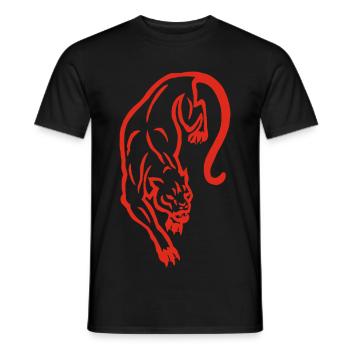 Red Panther Silhouette - Männer T-Shirt - Schwarz - Vorne - AI Model Male 178 light (178cm)
