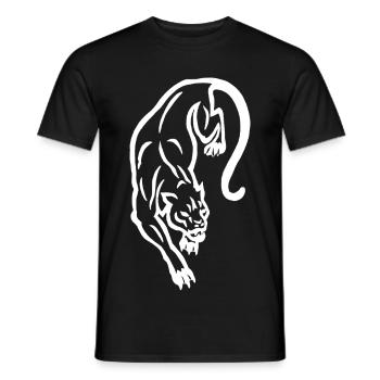Weiße Panther-Silhouette - Männer T-Shirt - Schwarz - Vorne - AI Model Male 178 light (178cm)