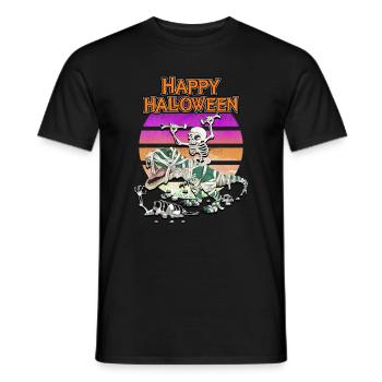 Skelett auf Tyrannosaurus Rex Sweet oder Trick Fel - Männer T-Shirt - Schwarz - Vorne - AI Model Male 178 light (178cm)
