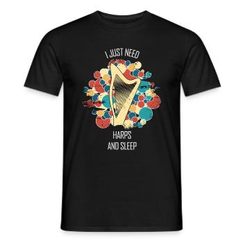 Harfe Geschenk Musikinstrument Musiker Zupfen - Männer T-Shirt - Schwarz - Vorne - AI Model Male 178 light (178cm)