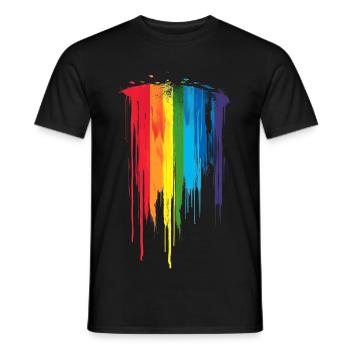 Subtil et cool Dripping Pride drapeau arc en ciel Design - T-shirt homme - noir - Devant - AI Model Male 178 light (178cm)