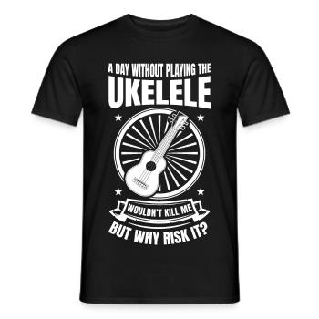 A Day Without Playing The Ukulele - Männer T-Shirt - Schwarz - Vorne - AI Model Male 178 light (178cm)