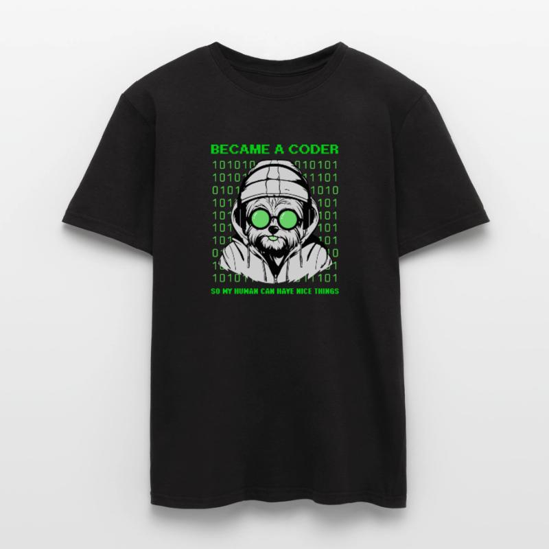 Devenu codeur – Hacker Dog Binary Look T-shirt homme