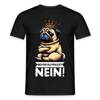 Bevor Du Fragst Mops Möpse Mopsbesitzer Mopshalter - Männer T-Shirt - Schwarz - Vorne - AI Model Male 178 light (178cm)