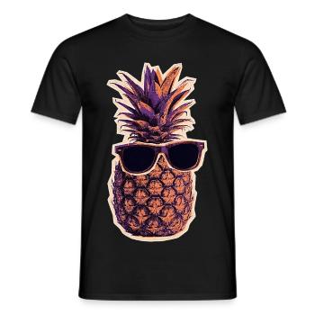 Coole Ananas Mit Sonnenbrille - Männer T-Shirt - Schwarz - Vorne - AI Model Male 178 light (178cm)