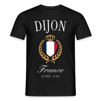 Dijon Frankreich Wappen Krone – Reise Souvenir - Männer T-Shirt - Schwarz - Vorne - AI Model Male 178 light (178cm)