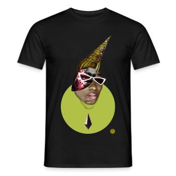 Surreal Digital Collage - Shell Bizu - Men's T-Shirt - black - Front - AI Model Male 178 light (178cm)