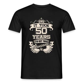 50 Years T-Shirt Gift Idea Christmas Funny - Men's T-Shirt - black - Front - AI Model Male 178 light (178cm)