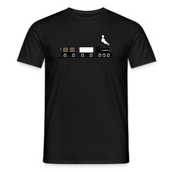 dampflok chemin de fer train de marchandises de jo - T-shirt homme - noir - Devant - AI Model Male 178 light (178cm)