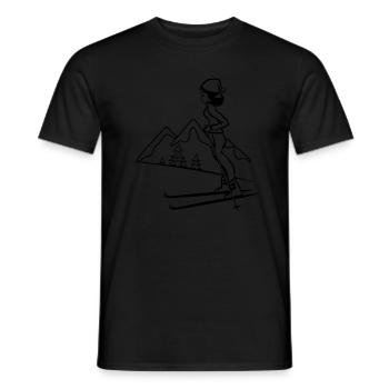 L'hiver passe des vacances de ski - T-shirt homme - noir - Devant - AI Model Male 178 light (178cm)