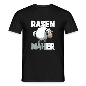 Rasenmäher Schaf Mäh Rasenpflege Rasen mähen - Männer T-Shirt - Schwarz - Vorne - AI Model Male 178 light (178cm)