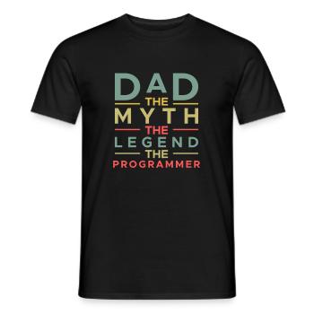 Dad The Myth The Legend The Programmer - Männer T-Shirt - Schwarz - Vorne - AI Model Male 178 light (178cm)