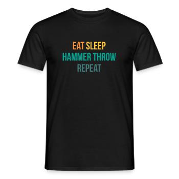 Eat Sleep Hammer Throw Repeat Shirt - Men's T-Shirt - black - Front - AI Model Male 178 light (178cm)