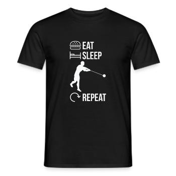 Eat Sleep Hammer Throw Repeat Shirt - Men's T-Shirt - black - Front - AI Model Male 178 light (178cm)