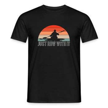 Vintage Retro Just Row It Kayaker Shirt - T-shirt homme - noir - Devant - AI Model Male 178 light (178cm)