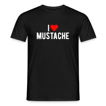 I Love Mustache Geschenk Schnurrbart Shirt - Männer T-Shirt - Schwarz - Vorne - AI Model Male 178 light (178cm)
