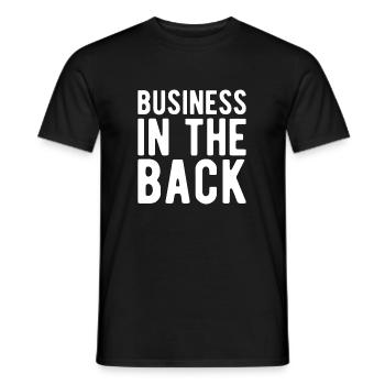 Business In The Back Vokuhila Shirt - Männer T-Shirt - Schwarz - Vorne - AI Model Male 178 light (178cm)