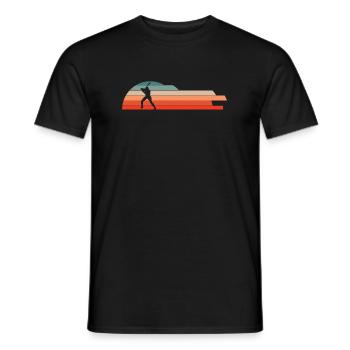Vintage Retro Baseball Spieler Shirt Geschenk - Männer T-Shirt - Schwarz - Vorne - AI Model Male 178 light (178cm)