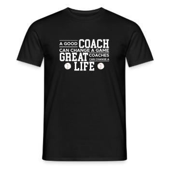 Cadeau de chemise d’entraîneur d’entraîneur de baseball disant - T-shirt homme - noir - Devant - AI Model Male 178 light (178cm)