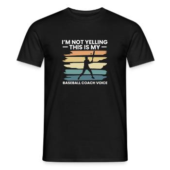 Je ne crie pas c’est ma voix d’entraîneur de baseball - T-shirt homme - noir - Devant - AI Model Male 178 light (178cm)