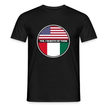 Oui, je suis tous les deux Italie États-Unis - T-shirt homme - noir - Devant - AI Model Male 178 light (178cm)