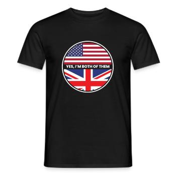 Oui, je suis tous les deux uk usa - T-shirt homme - noir - Devant - AI Model Male 178 light (178cm)