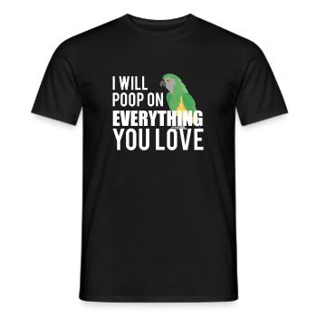 I Will Poop On Everything You Love Parrot - Men's T-Shirt - black - Front - AI Model Male 178 light (178cm)