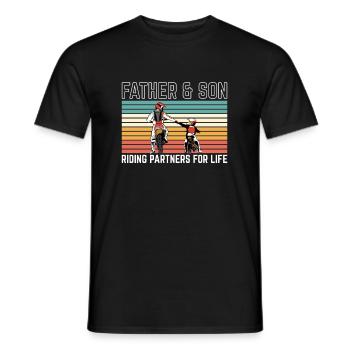 Père & Fils Partenaires de conduite Pour la vie Motocross - T-shirt homme - noir - Devant - AI Model Male 178 light (178cm)
