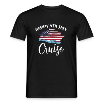 Happy 4th July Cruise Shirt Amerika USA Fahne - Männer T-Shirt - Schwarz - Vorne - AI Model Male 178 light (178cm)