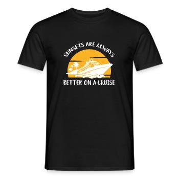 Sunsets Are Always Better On A Cruise Shirt - Men's T-Shirt - black - Front - AI Model Male 178 light (178cm)