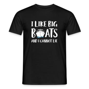 J’aime les gros bateaux et je ne peux pas mentir croisière - T-shirt homme - noir - Devant - AI Model Male 178 light (178cm)