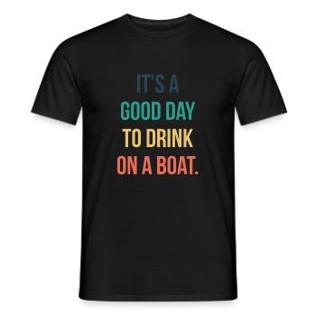 C’est une bonne journée pour boire sur une chemise de bateau - T-shirt homme - noir - Devant - AI Model Male 178 light (178cm)
