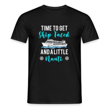 Il est temps de se faire face au navire et un peu nauti - T-shirt homme - noir - Devant - AI Model Male 178 light (178cm)