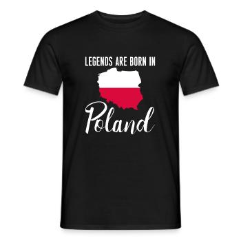 Legends Are Born In Poland Shirt Gift - Men's T-Shirt - black - Front - AI Model Male 178 light (178cm)
