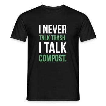 Je ne parle jamais trash je parle Compost Shirt Cadeau - T-shirt homme - noir - Devant - AI Model Male 178 light (178cm)