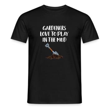 Les jardiniers adorent jouer dans le jardinier de boue - T-shirt homme - noir - Devant - AI Model Male 178 light (178cm)
