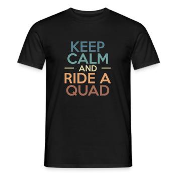 Restez calme et portez un cadeau de quad - T-shirt homme - noir - Devant - AI Model Male 178 light (178cm)