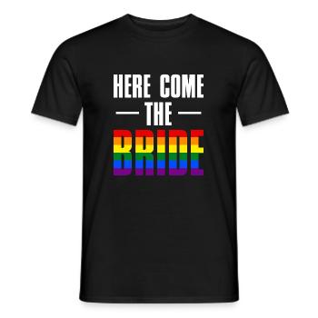 Voici la chemise cadeau LGBT de la mariée - T-shirt homme - noir - Devant - AI Model Male 178 light (178cm)