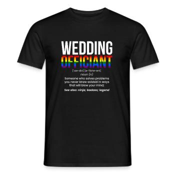 Célébrant de mariage LGBT Shirt Gift Definition - T-shirt homme - noir - Devant - AI Model Male 178 light (178cm)