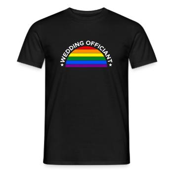 Cadeau de chemise LGBT officiant de mariage - T-shirt homme - noir - Devant - AI Model Male 178 light (178cm)