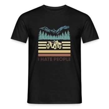 Vintage Retro I Hate People Quad Shirt - T-shirt homme - noir - Devant - AI Model Male 178 light (178cm)
