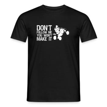 Ne me suivez pas, vous ne le ferez pas Quad Shirt - T-shirt homme - noir - Devant - AI Model Male 178 light (178cm)