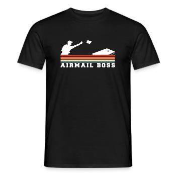 Airmail Boss Vintage Retro Cornhole Shirt - Men's T-Shirt - black - Front - AI Model Male 178 light (178cm)