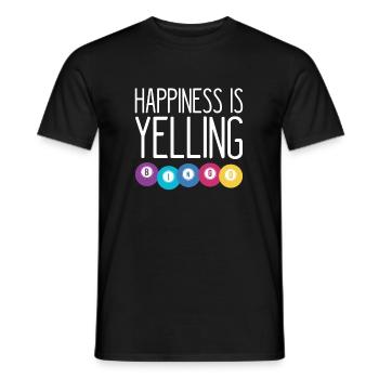 Happiness Is Yelling BINGO Geschenk Shirt - Männer T-Shirt - Schwarz - Vorne - AI Model Male 178 light (178cm)