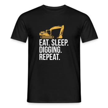 Manger dormir creuser Répéter Excavatrice Chemise de conducteur - T-shirt homme - noir - Devant - AI Model Male 178 light (178cm)