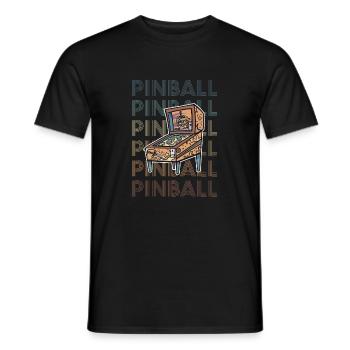 Vintage Retro Pinball Pinball Machine Gift - Men's T-Shirt - black - Front - AI Model Male 178 light (178cm)